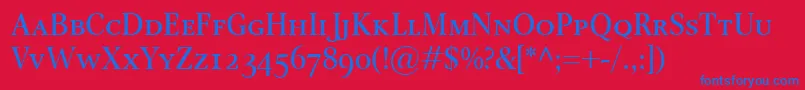 OmnibusSmallcaps Font – Blue Fonts on Red Background