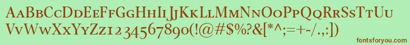 OmnibusSmallcaps Font – Brown Fonts on Green Background