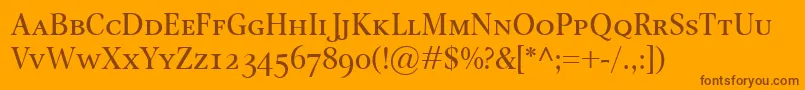 OmnibusSmallcaps Font – Brown Fonts on Orange Background