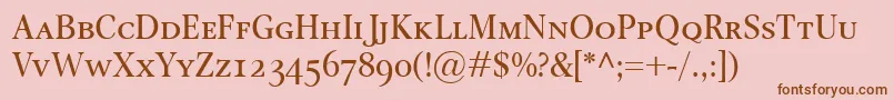 OmnibusSmallcaps Font – Brown Fonts on Pink Background