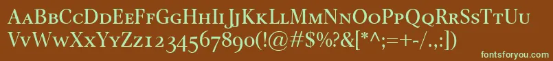 OmnibusSmallcaps Font – Green Fonts on Brown Background