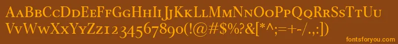 OmnibusSmallcaps Font – Orange Fonts on Brown Background