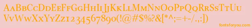 OmnibusSmallcaps Font – Orange Fonts on Pink Background