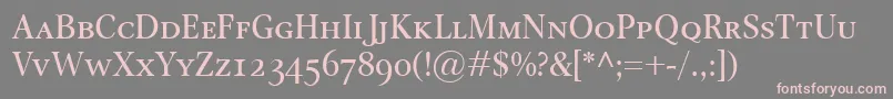 OmnibusSmallcaps Font – Pink Fonts on Gray Background