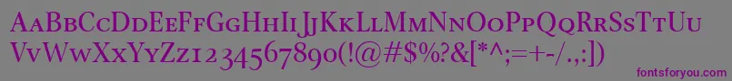 OmnibusSmallcaps Font – Purple Fonts on Gray Background