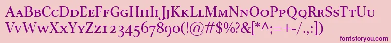OmnibusSmallcaps Font – Purple Fonts on Pink Background