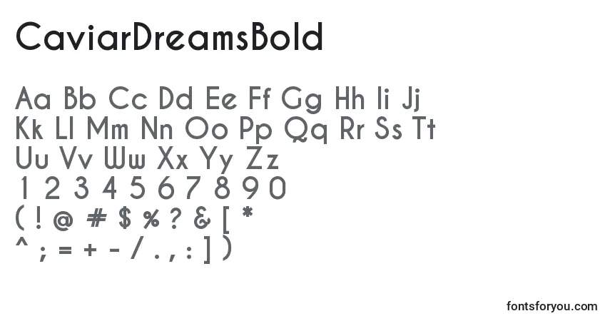 Шрифт CaviarDreamsBold – алфавит, цифры, специальные символы
