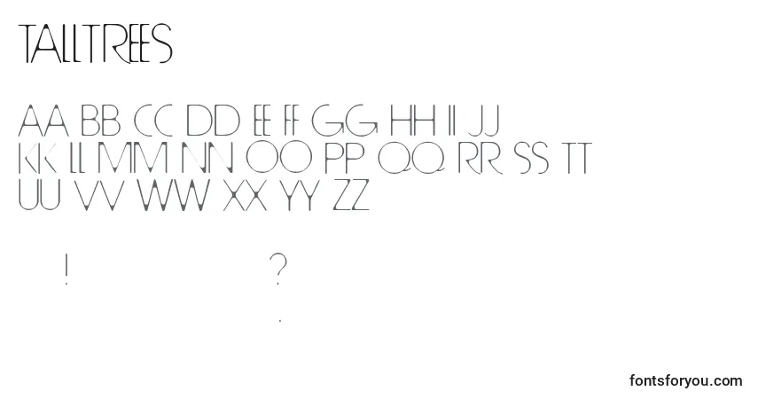 Schriftart TallTrees – Alphabet, Zahlen, spezielle Symbole