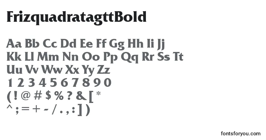 A fonte FrizquadratagttBold – alfabeto, números, caracteres especiais