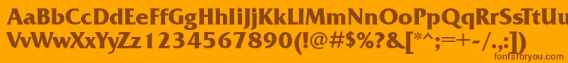 FrizquadratagttBold Font – Brown Fonts on Orange Background