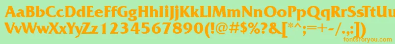 FrizquadratagttBold Font – Orange Fonts on Green Background