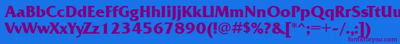 FrizquadratagttBold Font – Purple Fonts on Blue Background