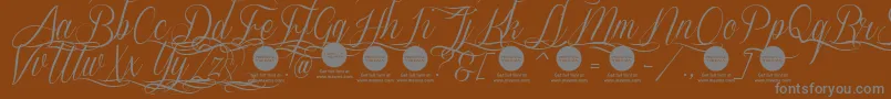 Подробнее о шрифте SverigescriptdecoratedDemo Шрифт SverigescriptdecoratedDemo – серые шрифты на коричневом фоне