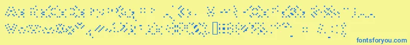 Czcionka Chunkydunkalias – niebieskie czcionki na żółtym tle