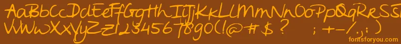 Oei Font – Orange Fonts on Brown Background