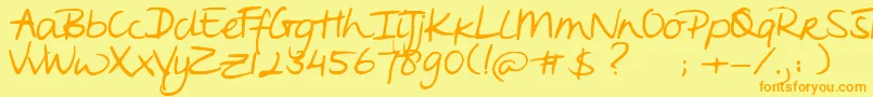 Oei Font – Orange Fonts on Yellow Background