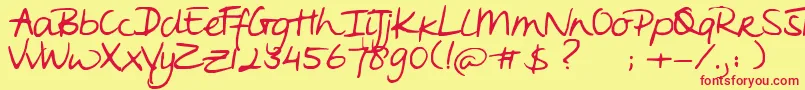 Oei Font – Red Fonts on Yellow Background