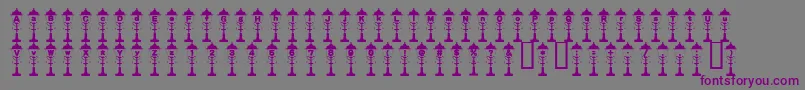 フォントEmpireoflightsAl – 紫色のフォント、灰色の背景