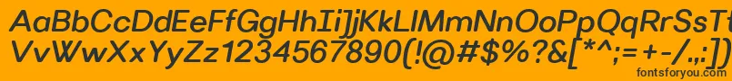 VillerayroundedMediumitalic-Schriftart – Schwarze Schriften auf orangefarbenem Hintergrund
