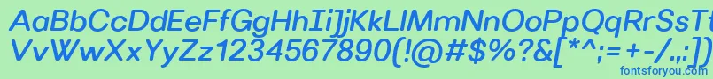 Police VillerayroundedMediumitalic – polices bleues sur fond vert