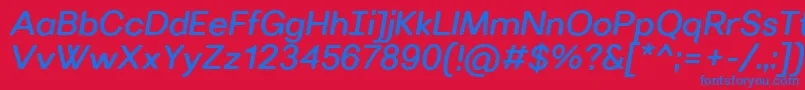 フォントVillerayroundedMediumitalic – 赤い背景に青い文字