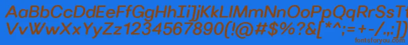 Fonte VillerayroundedMediumitalic – fontes marrons em um fundo azul