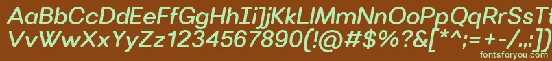 VillerayroundedMediumitalic Font – Green Fonts on Brown Background