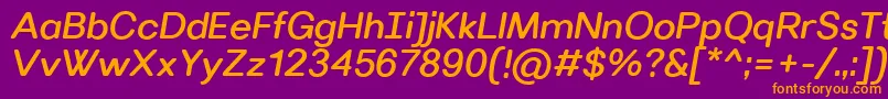 VillerayroundedMediumitalic Font – Orange Fonts on Purple Background