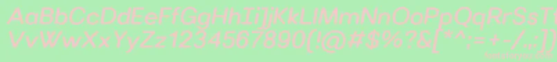 VillerayroundedMediumitalic Font – Pink Fonts on Green Background
