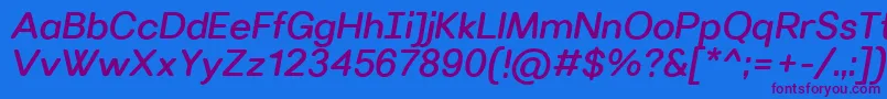 Czcionka VillerayroundedMediumitalic – fioletowe czcionki na niebieskim tle
