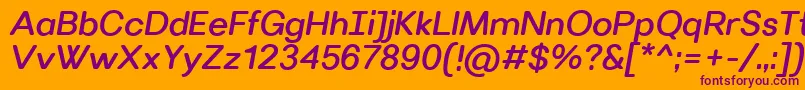 VillerayroundedMediumitalic Font – Purple Fonts on Orange Background