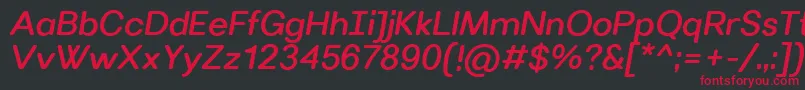 VillerayroundedMediumitalic Font – Red Fonts on Black Background