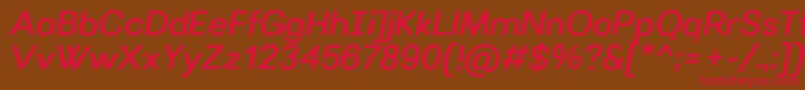 Fonte VillerayroundedMediumitalic – fontes vermelhas em um fundo marrom
