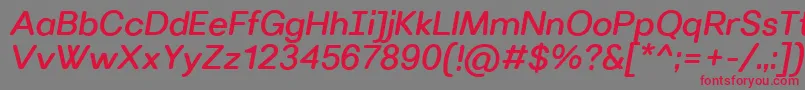 フォントVillerayroundedMediumitalic – 赤い文字の灰色の背景