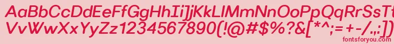 Fonte VillerayroundedMediumitalic – fontes vermelhas em um fundo rosa