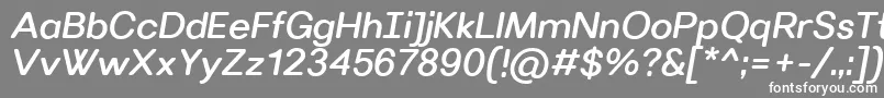 フォントVillerayroundedMediumitalic – 灰色の背景に白い文字