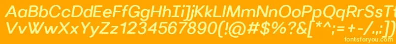 En savoir plus sur la police VillerayroundedMediumitalic Police VillerayroundedMediumitalic – polices jaunes sur fond orange