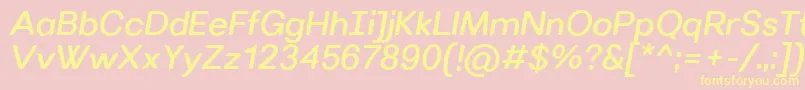 VillerayroundedMediumitalic-Schriftart – Gelbe Schriften auf rosa Hintergrund
