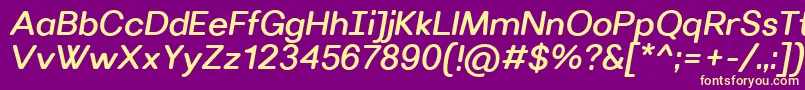 VillerayroundedMediumitalic Font – Yellow Fonts on Purple Background