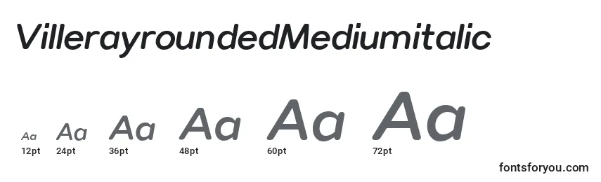 Размеры шрифта VillerayroundedMediumitalic