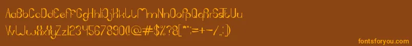 フォントGameOfLife – オレンジ色の文字が茶色の背景にあります。