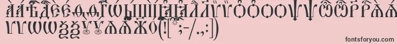 フォントHirmosCapsUcs – ピンクの背景に黒い文字