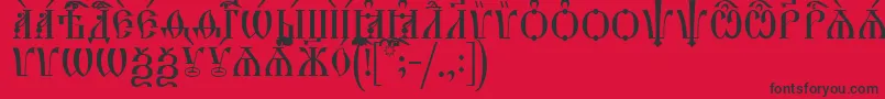 フォントHirmosCapsUcs – 赤い背景に黒い文字