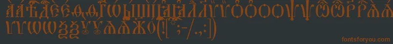 Шрифт HirmosCapsUcs – коричневые шрифты на чёрном фоне