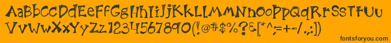 Kb3etchingsinzinc Font – Black Fonts on Orange Background