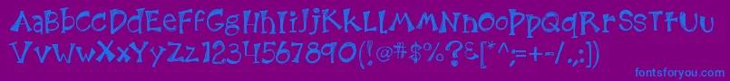 Kb3etchingsinzinc Font – Blue Fonts on Purple Background