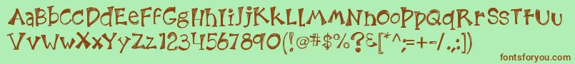 Kb3etchingsinzinc Font – Brown Fonts on Green Background