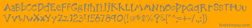 Kb3etchingsinzinc Font – Gray Fonts on Orange Background