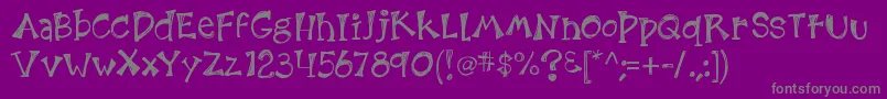 Kb3etchingsinzinc Font – Gray Fonts on Purple Background