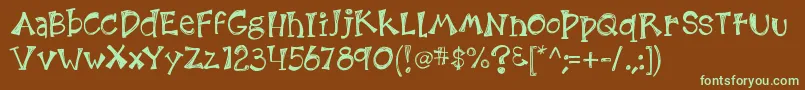 Kb3etchingsinzinc Font – Green Fonts on Brown Background